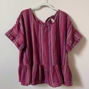Bohemian Tie Back Bell Sleeve Blouse